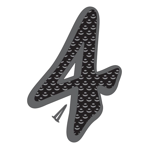 Hy-Ko 4.5In Black Zinc Number 4, 10PK A20261 - main